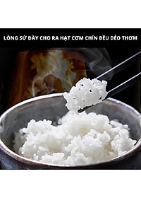 Nồi Cơm Điện Sứ Dưỡng Sinh Mishio MK365 lòng sứ nguyên chất 0.8L không chứa chất chống dính - Hàng chính hãng