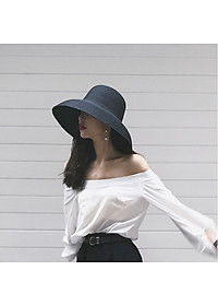 [ Hàng cao cấp] - Mũ cói đi biển chuông chóp tròn dáng sang chảnh vành rộng