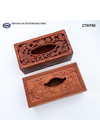 Hộp Giấy Ăn Bằng Gỗ Hương (Cỡ lớn - đủ mẫu) Đục Khắc Hoa Văn Tinh Xảo/Độc Đáo