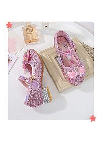 Giày công chúa Elsa búp bê cao gót cho bé gái 3-10 tuổi