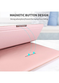 Túi chống sốc bao da laptop macbook kiêm giá đỡ tản nhiệt kèm ví đựng sạc chuột