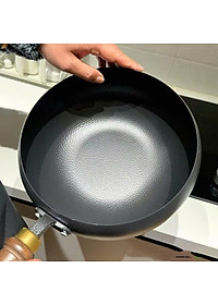 Chảo Sắt Lòng Sâu Chống Dính Phù Hợp Với Loại Bếp, Tay Cầm Cách Nhiệt Chống Bỏng, Chảo Nấu Ăn Tiện Lợi - HÀNG CHÍNH HÃNG MINIIN