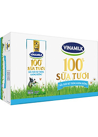Thùng 48 Hộp Sữa Tươi Tiệt Trùng Vinamilk 100% Không Đường (180ml / Hộp)