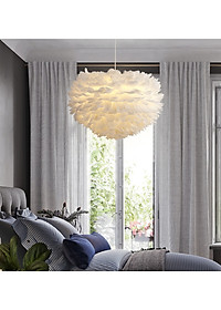 Đèn chùm CROWIT lông vũ cao cấp kiểu dáng độc đáo, sang trọng với 3 cế độ ánh sáng - kèm bóng LED chuyên dụng.