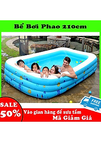 hồ bơi phao trẻ em,Bể bơi phao trong nhà, hình chữ nhật kích thước 210cm