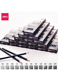 Bút Chì Phác Thảo Cao Cấp Deli Nuevo S999 | Độ Cứng Từ B - 14B, H, 2H, 3H, HB - 12 Chiếc