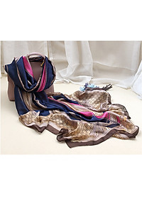 Khăn lụa nữ choàng cổ sang trọng phối họa tiết K02