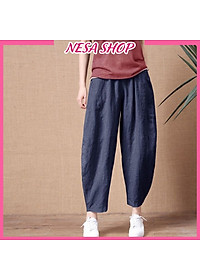 Quần ống rộng, chất liệu Linen, quần kiểu nữ form rộng rãi, thoải mái NeSa Shop QKH.39