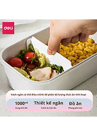 Hộp Cơm Trưa Văn Phòng Lúa Mạch Deli - 2 Ngăn Linh Hoạt Có Thể Sử Dụng Trong Lò Vi Sóng Chống Tràn An Toàn, Hộp Đựng Cơm Tặng Kèm Thìa Dĩa