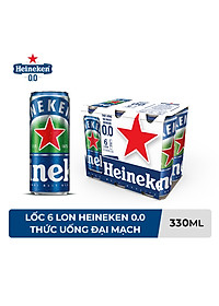 Lốc 6 Lon Thức Uống Đại Mạch Heineken 0.0 330ml