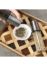 Lọ xay tiêu DandiHome inox 304, thủy tinh Borosilicat cao cấp trong suốt