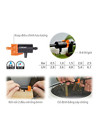 Bộ Tưới Cây Nhỏ Giọt DRIPKIT10TC Claber Sản Xuất tại Ý,10 đầu tưới nhỏ giọt điều chỉnh được lưu lượng 0-6l/giờ