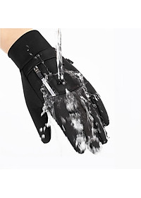 Găng tay nam đi xe máy mùa đông cảm ứng chống nước lót nỉ lông cực ấm - Thiết kế nam tính GTCD06