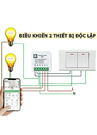Công tắc Hunonic Mini wifi điều khiển từ xa từ công tắc thường thành công tắc thông minh