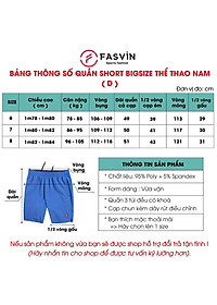 Quần đùi Big Size thể thao nam Fasvin D20209.HN vải mềm mại co giãn thoải mái