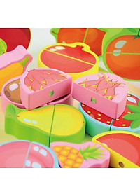 Đồ chơi gỗ trí tuệ cắt hoa quả bằng gỗ nam châm loại đẹp