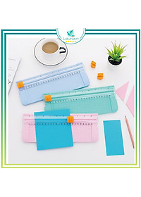 Bàn cắt giấy mini khổ A4 A5 Lalunavn cắt đc giấy 300gsm đc nhiều lần trượt 2 chiều sắc bén