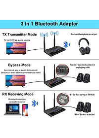 SOAIY Bộ Thu Phát Nhạc Bluetooth 5.0 Đa Chức Năng NFC, Hỗ trợ APTX HD / APTX LL / APTX SPDIF / AUX BT-B22 - Hàng Nhập Khẩu