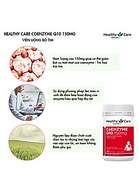 Bổ tim Úc Healthy Care CoEnzyme Q10 150mg giúp duy trì sức khỏe tim mạch, nâng cao sức khỏe chung - OZ Slim Store