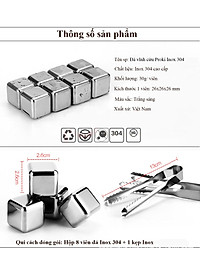 [CHÍNH HÃNG] Đá vĩnh cửu Proki inox 304 không tan hộp 8 viên chất liệu đạt chuẩn kiểm định an toàn, đá không tan, đá vĩnh cửu, đá lạnh inox vĩnh cửu, đá kim loại cao cấp 8 viên, đá lạnh tự nhiên vĩnh cửu an toàn sức khỏe