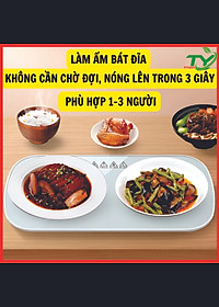 Đĩa hâm nóng đồ ăn trà cafe sữa SOP MEDIA kèm đế điện dùng cho mọi chất liệu an toàn tiện lợi, có mặt kính cường lực Hàng Chính Hãng
