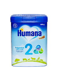 (Combo 4 hộp) (04/07/2024) Sữa Bột Humana Gold Plus 2 800g - Sữa Công Thức Dành Cho Trẻ Từ 6 Đến 24 Tháng Tuổi Nhập Khẩu Từ Đức - Hàng Chính Hãng