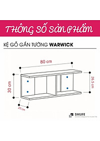 Kệ gỗ trang trí trưng bày hiện đại SMLIFE Warwick