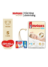 [Tặng thêm miếng] Thùng 3 gói Tã dán sơ sinh Huggies Tràm Trà NB70/S54/S80