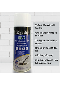 Bình Xịt Chống Thấm Trần Nhà, Tường Ngoài, Mái Tôn, Tạo Lớp Phủ Chống Nước Chống Rò Rỉ O'tech BX-7 - Hàng Chính Hãng