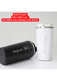 Cốc giữ nhiệt 510ml KHẮC TÊN ly coffee inox 304, bình giữ nhiệt 12h tặng Sticker trang trí