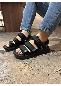 Giày Sandal Nam Nữ Unisex The BiLy Quai Ngang Dây Dù Đế IP Siêu Êm Nhẹ Màu Đen-BL08