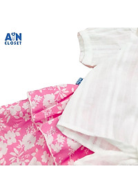 Bộ áo váy ngắn bé gái họa tiết Hoa hồng trắng cotton - AICDBGAEDTK5 - AIN Closet