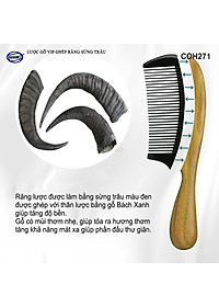 Lược Gỗ Thơm Ghép Răng Sừng Đen Cao Cấp HAHANCO (Đủ Mẫu) Kiểu Dáng Châu Âu- COH271