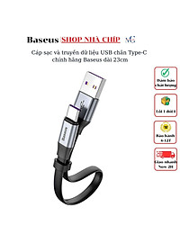 Cáp sạc và truyền dữ liệu USB chân Type-C chính hãng Baseus dài 23cm 