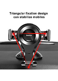 Giá đỡ điện thoại  xoay 360 độ Baseus Osculum Type Gravity Car Mount gắn taplo ô tô, xe hơi  SUYL-XP01, Tự động điều chỉnh kích thước màn hình sao cho vừa với điện thoại khi đặt lên giá đỡ, Hàng nhập khẩu