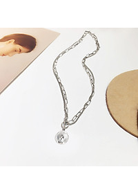 Vòng cổ dây chuyền nam nữ 2 lớp titan thời trang cá tính