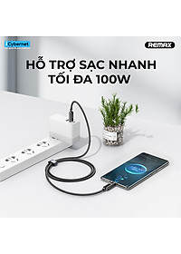 Cáp sạc siêu nhanh 100W TypecC to TypeC Remax RC-128a tích hợp đồng hồ đo công suất sạc - Hàng chính hãng