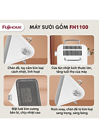 Quạt sưởi gốm ấm Mini nhập khẩu không khô da Fujihome, Hàng Chính hãng bảo hành 2 năm
