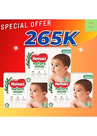 Combo 3 gói tã dán Huggies Nature Made size S82 miếng