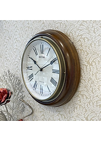 Đồng hồ treo tường Nhật Bản RHYTHM CMH723CR06, Kt 27.0 x 7.0cm, 860g, Vỏ Gỗ