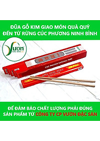 Hộp 10 đôi Đũa gỗ Kim Giao (Dài 27cm) 100% tự nhiên - Món quà quý đến từ rừng Cúc Phương Ninh Bình