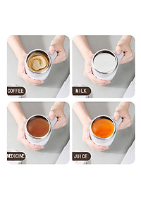 Cốc Khuấy Tự Động Pha Cafe, Sữa, Cốc Khuấy Tự Động 380ml Dùng Pin Lõi Inox 304 Không Rỉ Giữ Nhiệt Tốt - HÀNG CHÍNH HÃNG MINIIN