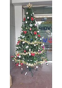 Cây thông noel màu xanh cao 3m - Đế sắt, tán dày và đẹp, cây thông chắc chắn và dể tháo lắp