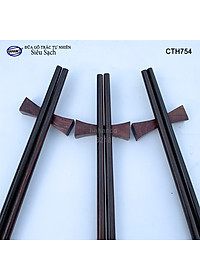 Đũa đầu búp gỗ Trắc Việt Nam Siêu sạch (10 đôi) Kháng khuẩn, không nấm mốc (CTH754) để mộc siêu bền - an toàn sức khỏe