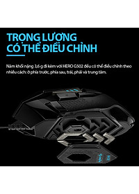 Chuột game hiệu suất cao Logitech G502 Hero RGB Lightsync - Hàng chính hãng