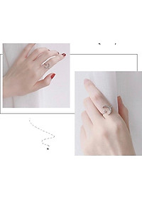 Nhẫn mặt trăng đá - tone bạc s925 - nhẫn thời trang Hàn Quốc.