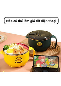 Ca Ăn Mì Có Quai Lõi Inox 2 Lớp Tiện Lợi , Họa Tiết Dễ thương - Hàng Chính Hãng ( Họa Tiết Ngẫu Nhiên)