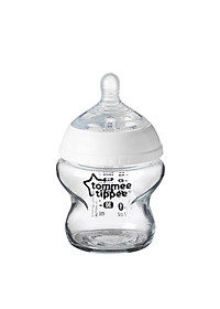Bình sữa thuỷ tinh ty siêu mềm tự nhiên Tommee Tippee Natural Start 150ml - Núm ty đi kèm 0-3 tháng
