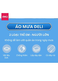 Áo Mưa Trong Suốt Deli Cho Người Lớn Và Trẻ Em - Vải Chống Thấm Cao Cấp - Dáng Dài Thời Trang - DL553010 / DL553011