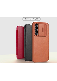 Bao da cho SamSung Galaxy S24 Fe ,  S23 FE chính hãng Nillkin QIN có nắp trượt bảo vệ camera sau - Hàng chính hãng